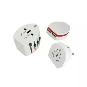 Microconnect PETRAVEL12 universalus kelioninis adapteris su USB įkrovikliu balta