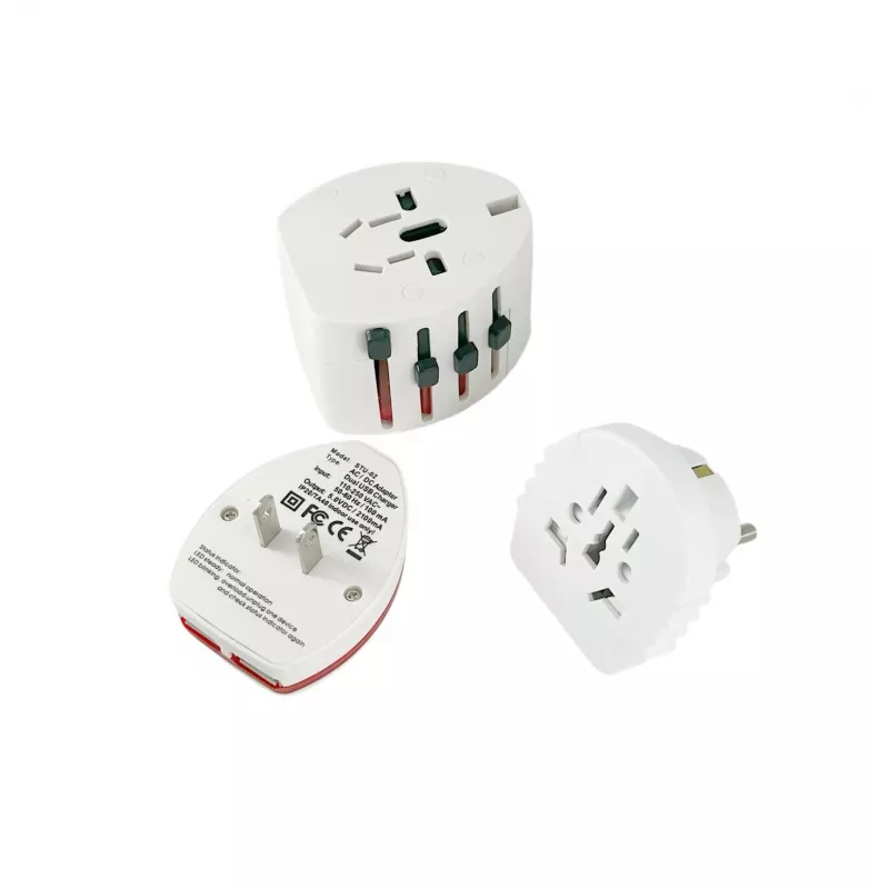 Microconnect PETRAVEL12 universalus kelioninis adapteris su USB įkrovikliu balta