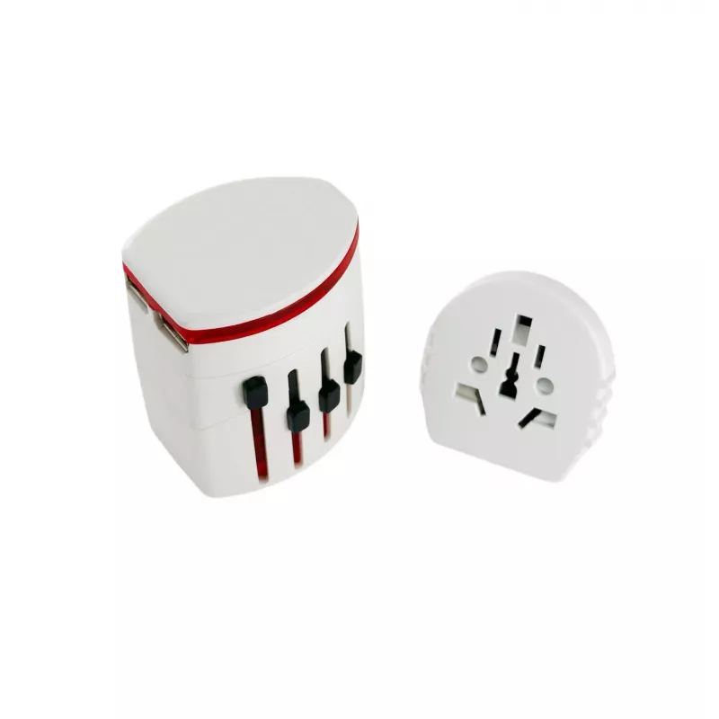 Microconnect PETRAVEL12 universalus kelioninis adapteris su USB įkrovikliu balta