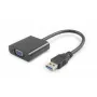 Microconnect USB3.0VGA USB grafikos adapteris 1920 x 1080 pikselių Juoda