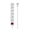 Microconnect GRU0065W ilginimo laidas 5 m, 6 kištukiniai lizdai, vidaus naudojimui, baltas