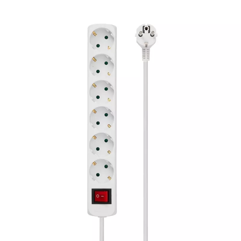 Microconnect GRU0065W ilginimo laidas 5 m, 6 kištukiniai lizdai, vidaus naudojimui, baltas