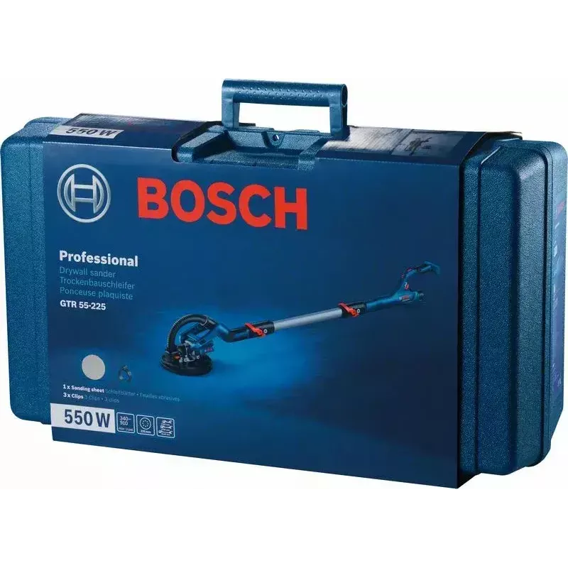 Bosch GTR 55-225 Sausų sienų šlifuoklis 910 RPM Juoda, Mėlyna 550 W