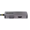 „StarTech.com“ USB-C vaizdo adapteris, USB-C į HDMI DVI VGA, iki 4K 60Hz, aliuminis, kelių prievadų vaizdo adapteris, suderinamas su „Thunderbolt 3 / 4“, USB Type-C kelioninis adapteris