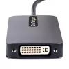 „StarTech.com“ USB-C vaizdo adapteris, USB-C į HDMI DVI VGA, iki 4K 60Hz, aliuminis, kelių prievadų vaizdo adapteris, suderinamas su „Thunderbolt 3 / 4“, USB Type-C kelioninis adapteris