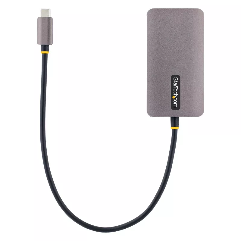 „StarTech.com“ USB-C vaizdo adapteris, USB-C į HDMI DVI VGA, iki 4K 60Hz, aliuminis, kelių prievadų vaizdo adapteris, suderinamas su „Thunderbolt 3 / 4“, USB Type-C kelioninis adapteris