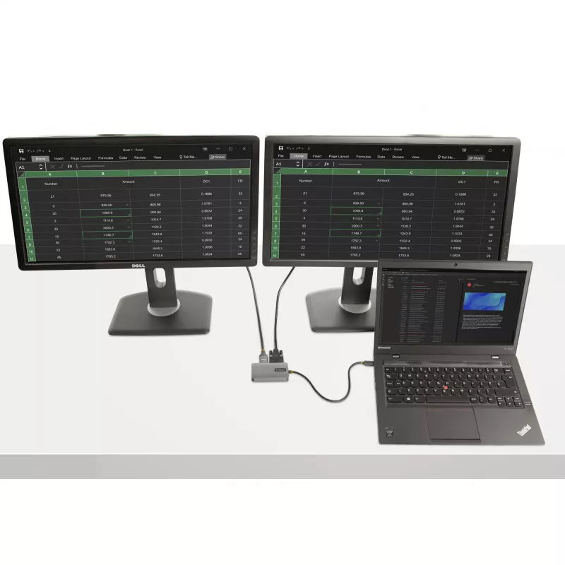 „StarTech.com“ USB-C vaizdo adapteris, USB-C į HDMI DVI VGA, iki 4K 60Hz, aliuminis, kelių prievadų vaizdo adapteris, suderinamas su „Thunderbolt 3 / 4“, USB Type-C kelioninis adapteris