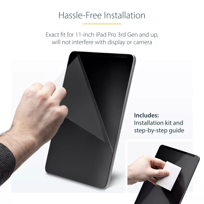 StarTech.com privatumo ekranas 11 colių iPad Pro, 4 krypčių, portretui / peizažui, liečiamas, +/- 30° žiūrėjimo kampas, blokuoja iki 51 % mėlynos šviesos, anti-glare