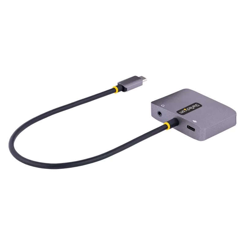 StarTech.com USB-C vaizdo adapteris, USB-C į HDMI VGA kelių prievadų adapteris, 3.5 mm garsas, 4K 60Hz HDR, 100W PD perdavimas, suderinamas su Thunderbolt 3/4 - USB-C kelioninis ekrano adapteris