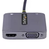 StarTech.com USB-C vaizdo adapteris, USB-C į HDMI VGA kelių prievadų adapteris, 3.5 mm garsas, 4K 60Hz HDR, 100W PD perdavimas, suderinamas su Thunderbolt 3/4 - USB-C kelioninis ekrano adapteris