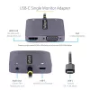 StarTech.com USB-C vaizdo adapteris, USB-C į HDMI VGA kelių prievadų adapteris, 3.5 mm garsas, 4K 60Hz HDR, 100W PD perdavimas, suderinamas su Thunderbolt 3/4 - USB-C kelioninis ekrano adapteris
