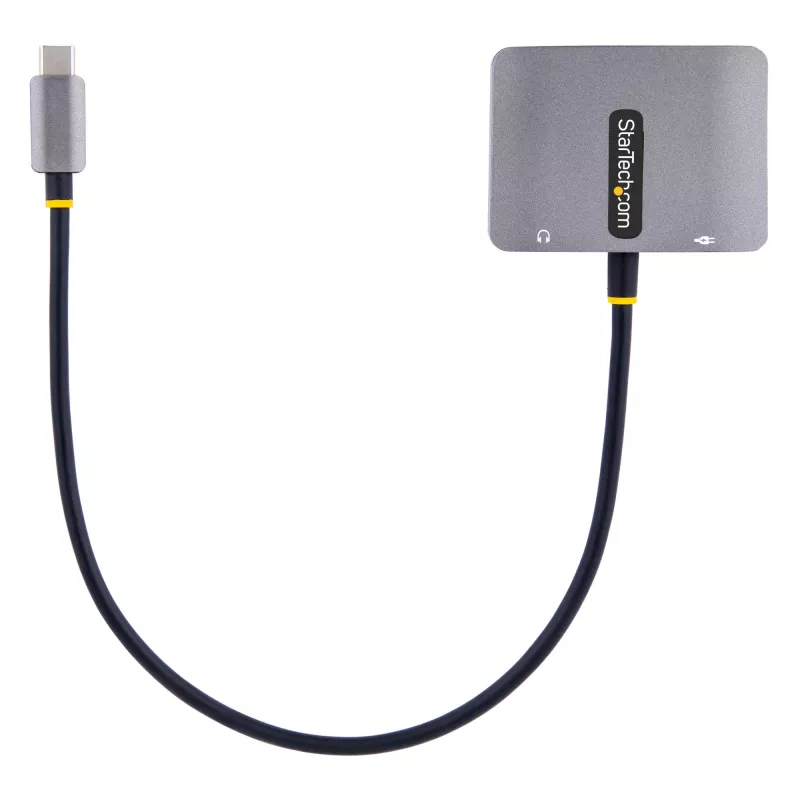 StarTech.com USB-C vaizdo adapteris, USB-C į HDMI VGA kelių prievadų adapteris, 3.5 mm garsas, 4K 60Hz HDR, 100W PD perdavimas, suderinamas su Thunderbolt 3/4 - USB-C kelioninis ekrano adapteris