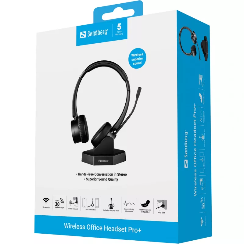 Ausinės Sandberg Wireless Office Headset Pro+