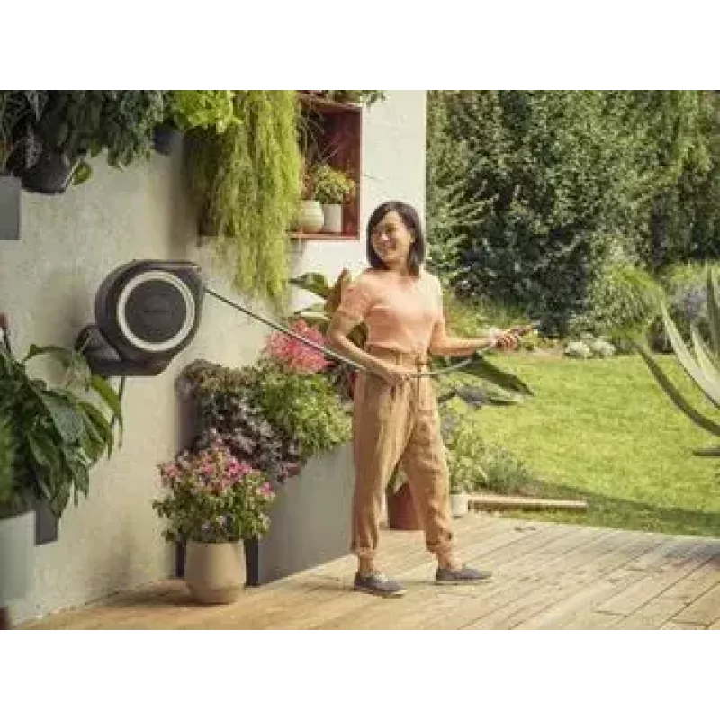 Sieninis žarnos rėjimas Gardena RollUp Automatic juoda pilka