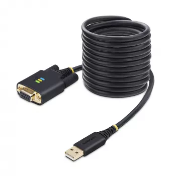 StarTech.com 3 m USB į Null Modem nuoseklųjį adapterio kabelis, keičiami DB9 varžtai/veržlės, COM išlaikymas, USB-A į RS232, FTDI, 4 lygio ESD apsauga, Windows/macOS/ChromeOS/Linux - tvirta TPE konstrukcija