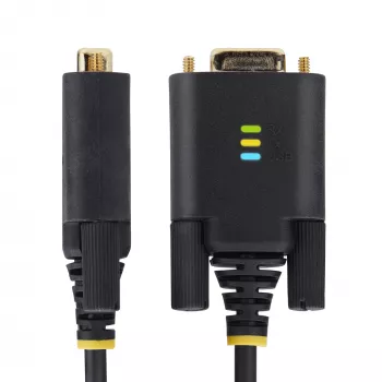 StarTech.com 3 m USB į Null Modem nuoseklųjį adapterio kabelis, keičiami DB9 varžtai/veržlės, COM išlaikymas, USB-A į RS232, FTDI, 4 lygio ESD apsauga, Windows/macOS/ChromeOS/Linux - tvirta TPE konstrukcija