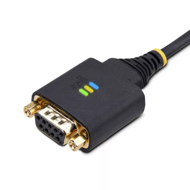 StarTech.com 3 m USB į Null Modem nuoseklųjį adapterio kabelis, keičiami DB9 varžtai/veržlės, COM išlaikymas, USB-A į RS232, FTDI, 4 lygio ESD apsauga, Windows/macOS/ChromeOS/Linux - tvirta TPE konstrukcija