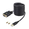 StarTech.com 3 m USB į Null Modem nuoseklųjį adapterio kabelis, keičiami DB9 varžtai/veržlės, COM išlaikymas, USB-A į RS232, FTDI, 4 lygio ESD apsauga, Windows/macOS/ChromeOS/Linux - tvirta TPE konstrukcija