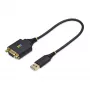 StarTech.com 1 pėdos (30 cm) USB į Null Modem Serial Adapterio kabelis, COM Retention, FTDI, USB-A į DB9 RS232, Keičiamos DB9 veržlės/varžtai, Windows/macOS/Linux