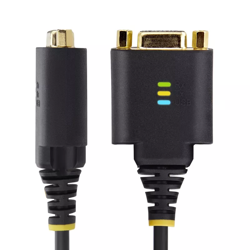 StarTech.com 1 pėdos (30 cm) USB į Null Modem Serial Adapterio kabelis, COM Retention, FTDI, USB-A į DB9 RS232, Keičiamos DB9 veržlės/varžtai, Windows/macOS/Linux