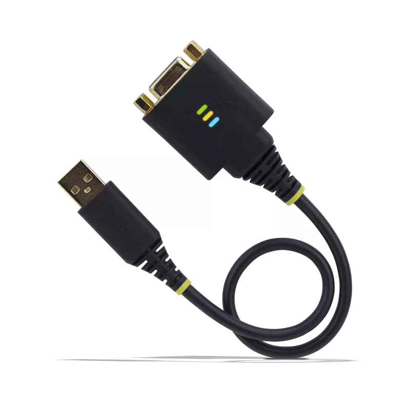 StarTech.com 1 pėdos (30 cm) USB į Null Modem Serial Adapterio kabelis, COM Retention, FTDI, USB-A į DB9 RS232, Keičiamos DB9 veržlės/varžtai, Windows/macOS/Linux