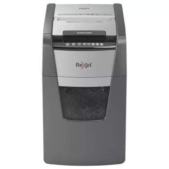 Popieriaus smulkintuvas Rexel Optimum AutoFeed+ 150M, mikro pjūvis, 55 dB, 22 cm, juoda/pilka