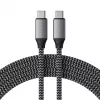 USB-C į USB-C laidas Satechi ST-TCC2MM — 2 m, juoda/pilka, 0.48 Gbit/s