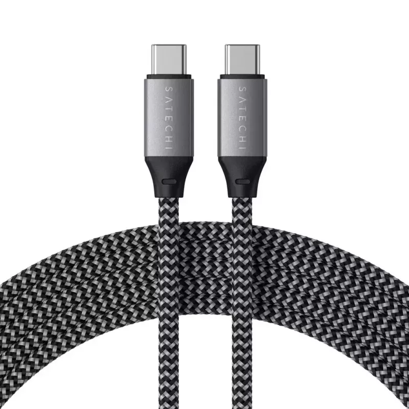 USB-C į USB-C laidas Satechi ST-TCC2MM — 2 m, juoda/pilka, 0.48 Gbit/s