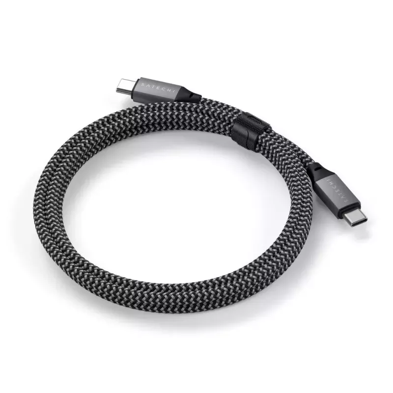 USB-C į USB-C laidas Satechi ST-TCC2MM — 2 m, juoda/pilka, 0.48 Gbit/s