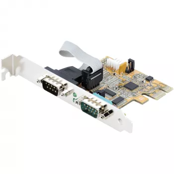 StarTech.com 2 prievadų PCI Express nuoseklioji kortelė, dviejų prievadų PCIe į RS232 (DB9) nuoseklioji kortelė, 16C1050 UART, standartiniai ir žemo profilio laikikliai, COM išlaikymas, skirta Windows ir Linux