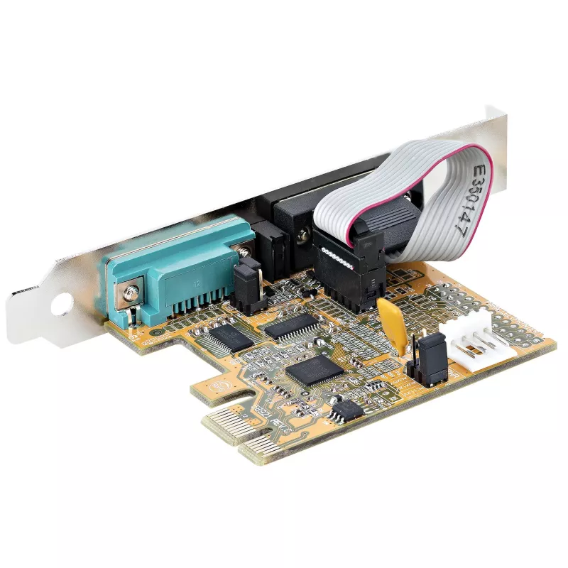 StarTech.com 2 prievadų PCI Express nuoseklioji kortelė, dviejų prievadų PCIe į RS232 (DB9) nuoseklioji kortelė, 16C1050 UART, standartiniai ir žemo profilio laikikliai, COM išlaikymas, skirta Windows ir Linux