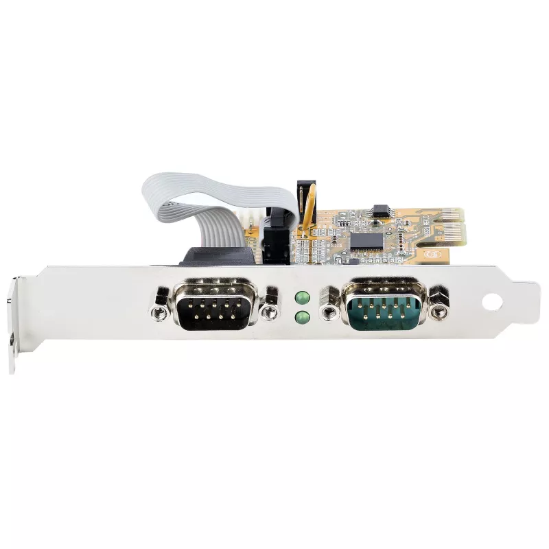 StarTech.com 2 prievadų PCI Express nuoseklioji kortelė, dviejų prievadų PCIe į RS232 (DB9) nuoseklioji kortelė, 16C1050 UART, standartiniai ir žemo profilio laikikliai, COM išlaikymas, skirta Windows ir Linux