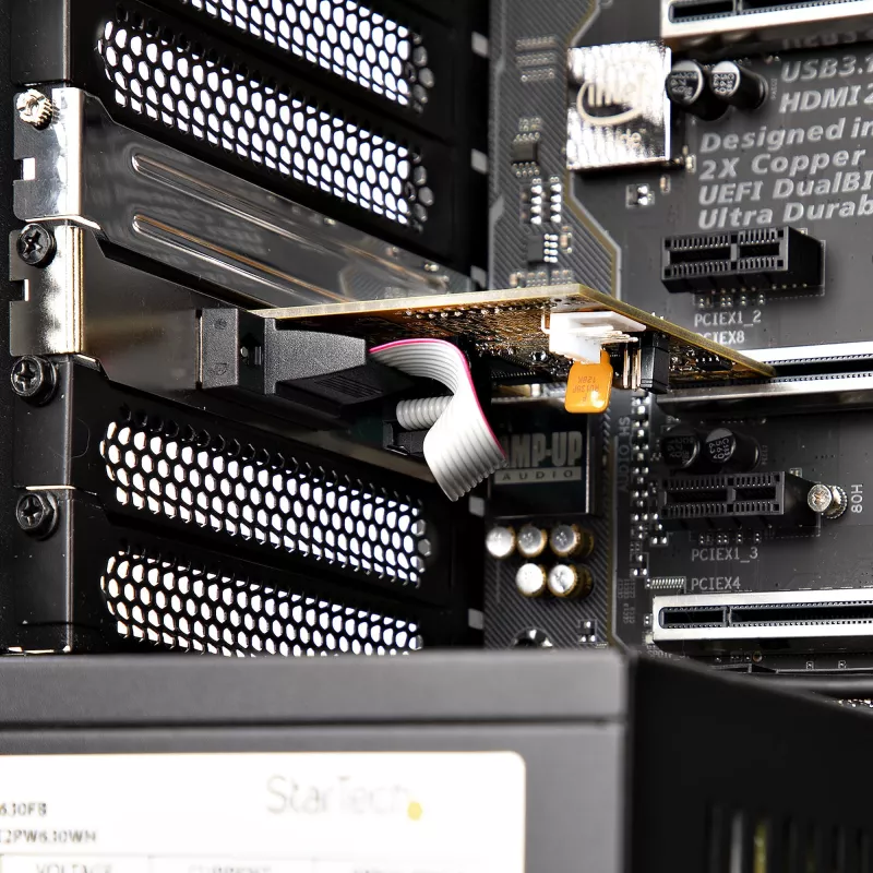 StarTech.com 2 prievadų PCI Express nuoseklioji kortelė, dviejų prievadų PCIe į RS232 (DB9) nuoseklioji kortelė, 16C1050 UART, standartiniai ir žemo profilio laikikliai, COM išlaikymas, skirta Windows ir Linux