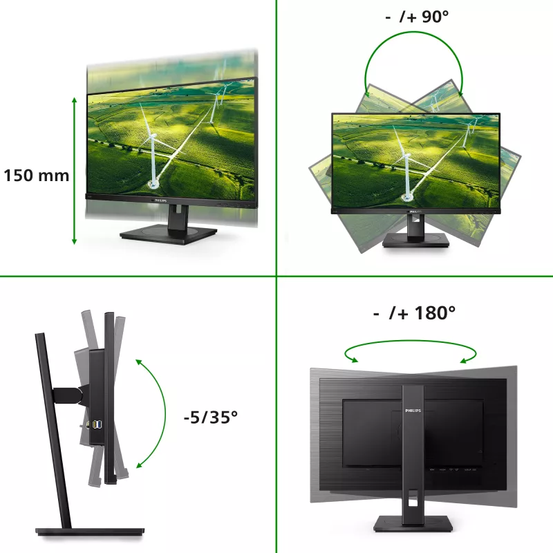 Philips 242B1G/00 monitor 60,5 cm (23,8 colio) 1920 x 1080 pikselių Full HD LED juodas