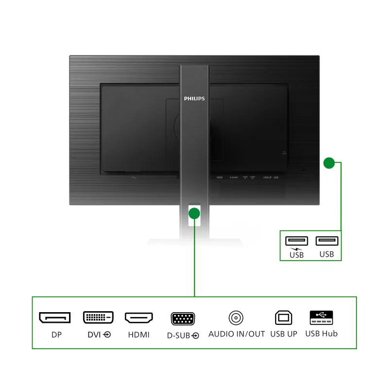 Philips 242B1G/00 monitor 60,5 cm (23,8 colio) 1920 x 1080 pikselių Full HD LED juodas