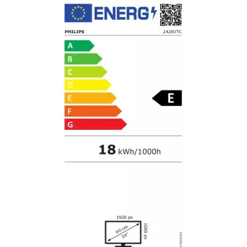 Philips 242B1TC/00 kompiuterio monitorius 60,5 cm (23,8 colio) 1920 x 1080 pikselių Full HD LED jutiklinis ekranas juodas