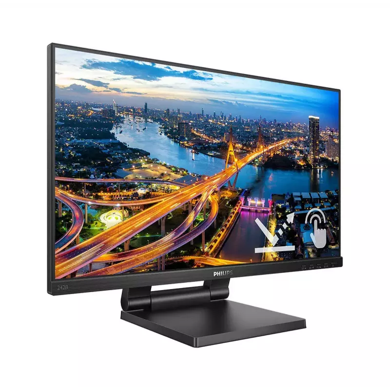 Philips 242B1TC/00 kompiuterio monitorius 60,5 cm (23,8 colio) 1920 x 1080 pikselių Full HD LED jutiklinis ekranas juodas