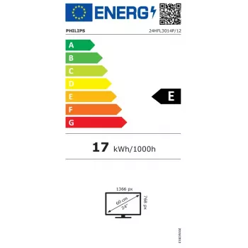 Philips 24HFL3014P/12 Profesionalus LED televizorius 61 cm (24 inch) HD juodas, permatomas 250 cd/m²