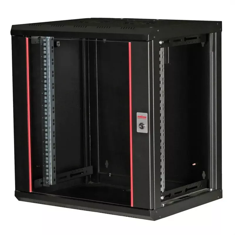 Sieninis 19 inch stovas ROLINE Pro 12U, 600x450 mm, juodas, su raktu, IP20