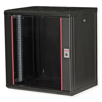 Sieninis 19 inch stovas ROLINE Pro 12U, 600x450 mm, juodas, su raktu, IP20
