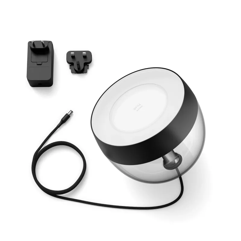 Philips Hue White and Colour Ambience Iris stalinė lempa, išmanioji stalinė lempa, Bluetooth/Zigbee, juoda, LED, metalas, sintetika, nekeičiama lemputė
