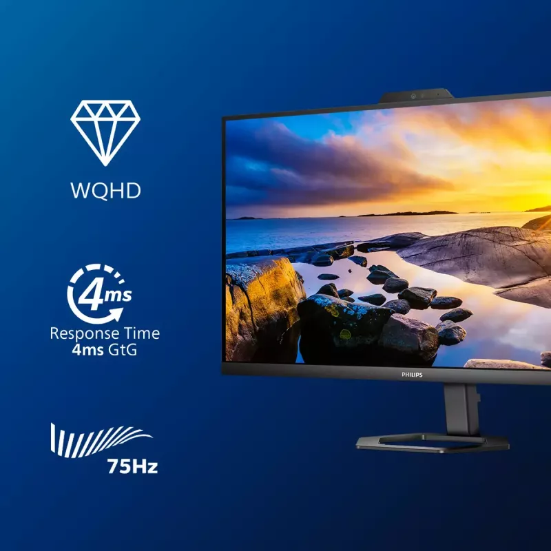 Philips 5000 serijos 27E1N5600HE/00 kompiuterio monitorius 68,6 cm (27 colių) 2560 x 1440 pikselių Quad HD LCD juodas