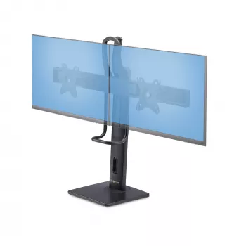 StarTech.com Crossbar dviejų monitorių stovas ant stalo dviem 27 colių ekranams, VESA tvirtinimas 75x75/100x100, aukščio reguliavimas be įrankių, iki 6 kg vienam ekranui
