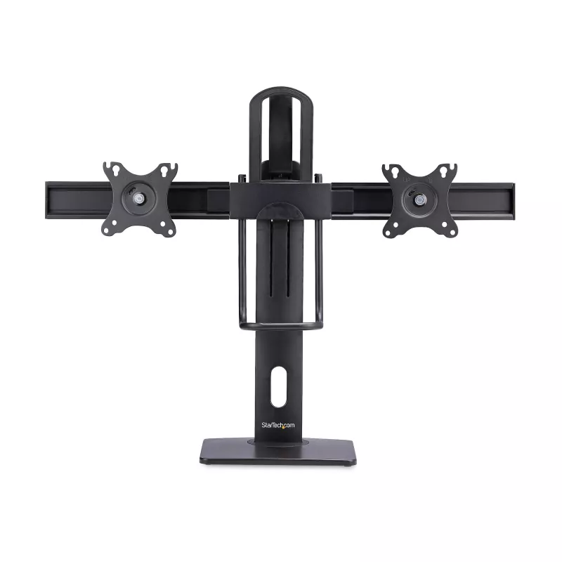 StarTech.com 2MC1S-MONITOR-STAND Crossbar stalinis stovas dviem monitoriams 17–27 colių, VESA, plastikas/aliuminis/plienas, juodos spalvos