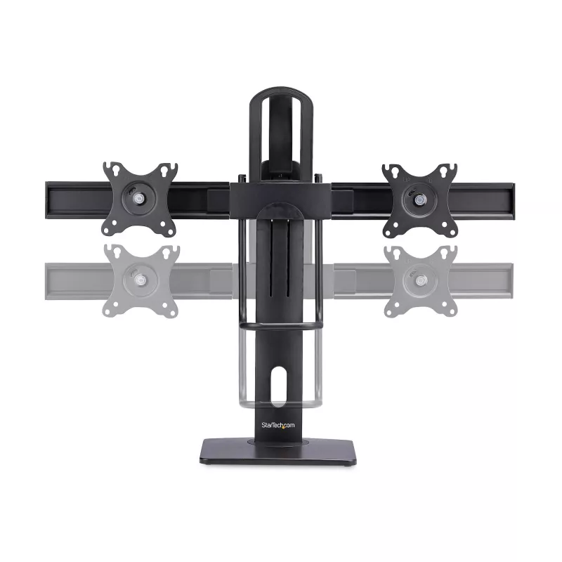 StarTech.com 2MC1S-MONITOR-STAND Crossbar stalinis stovas dviem monitoriams 17–27 colių, VESA, plastikas/aliuminis/plienas, juodos spalvos