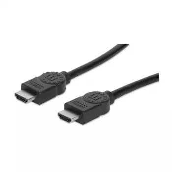 Manhattan HDMI kabelis su Ethernet, 1080p@60Hz (High Speed), 10 m, Kištukas-Kištukas, Juodas, Visiškai ekranuotas, Auksuoti kontaktai, Viso gyvenimo garantija