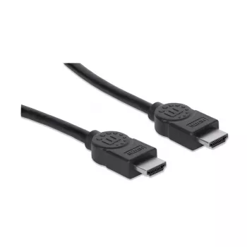 Manhattan HDMI kabelis su Ethernet, 1080p@60Hz (High Speed), 10 m, Kištukas-Kištukas, Juodas, Visiškai ekranuotas, Auksuoti kontaktai, Viso gyvenimo garantija