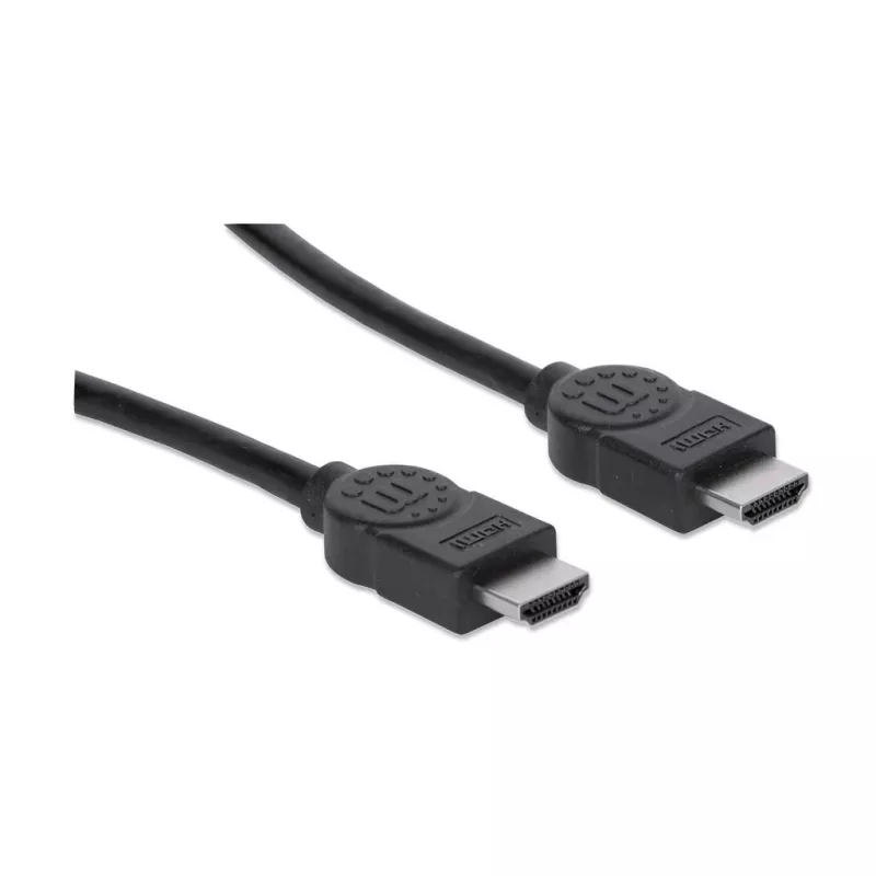 Manhattan HDMI kabelis su Ethernet, 1080p@60Hz (High Speed), 10 m, Kištukas-Kištukas, Juodas, Visiškai ekranuotas, Auksuoti kontaktai, Viso gyvenimo garantija