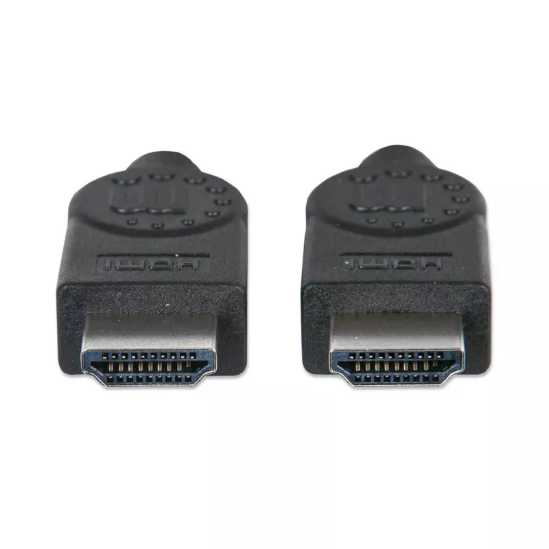 Manhattan HDMI kabelis su Ethernet, 1080p@60Hz (High Speed), 10 m, Kištukas-Kištukas, Juodas, Visiškai ekranuotas, Auksuoti kontaktai, Viso gyvenimo garantija