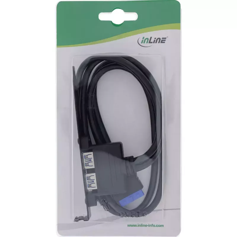 InLine Slot Bracket 2x USB 3.0 A lizdas / vidinis pagrindinės plokštės kištukas 0,5 m